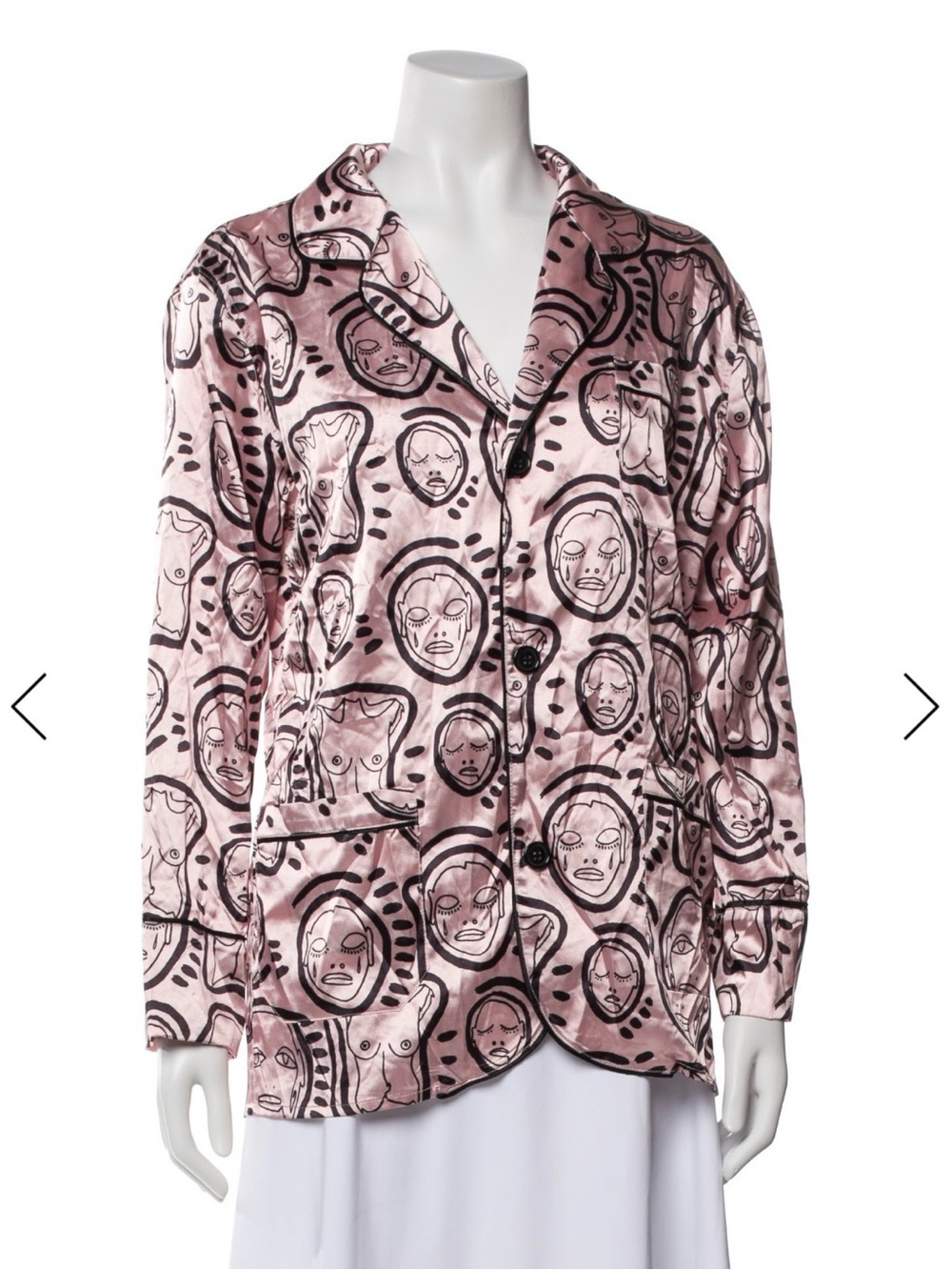 Patrick Church Pink Printed Silky Loungewear top
